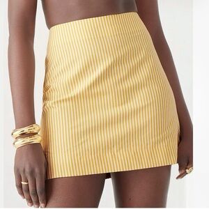 Yellow Striped Mini Skirt Marie Marot X J. Crew
